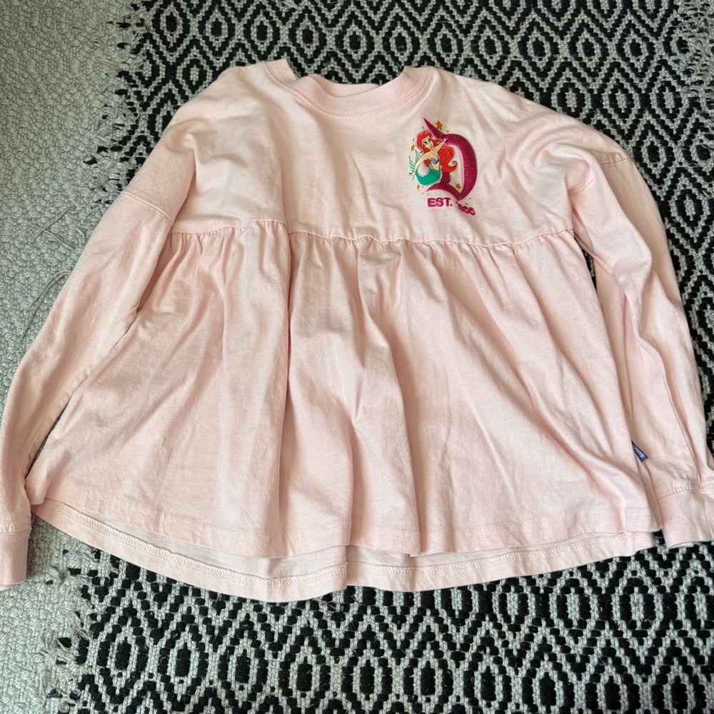 Disney Pink Long Sleeve Tee with Embroidered Detail